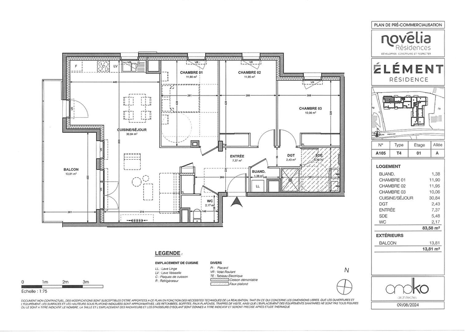 Appartement 4 pièces - 83m² - EMBRUN