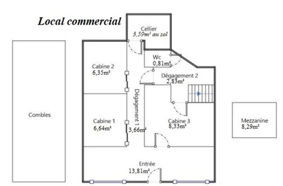 Local commercial  - 51m² - VINCA