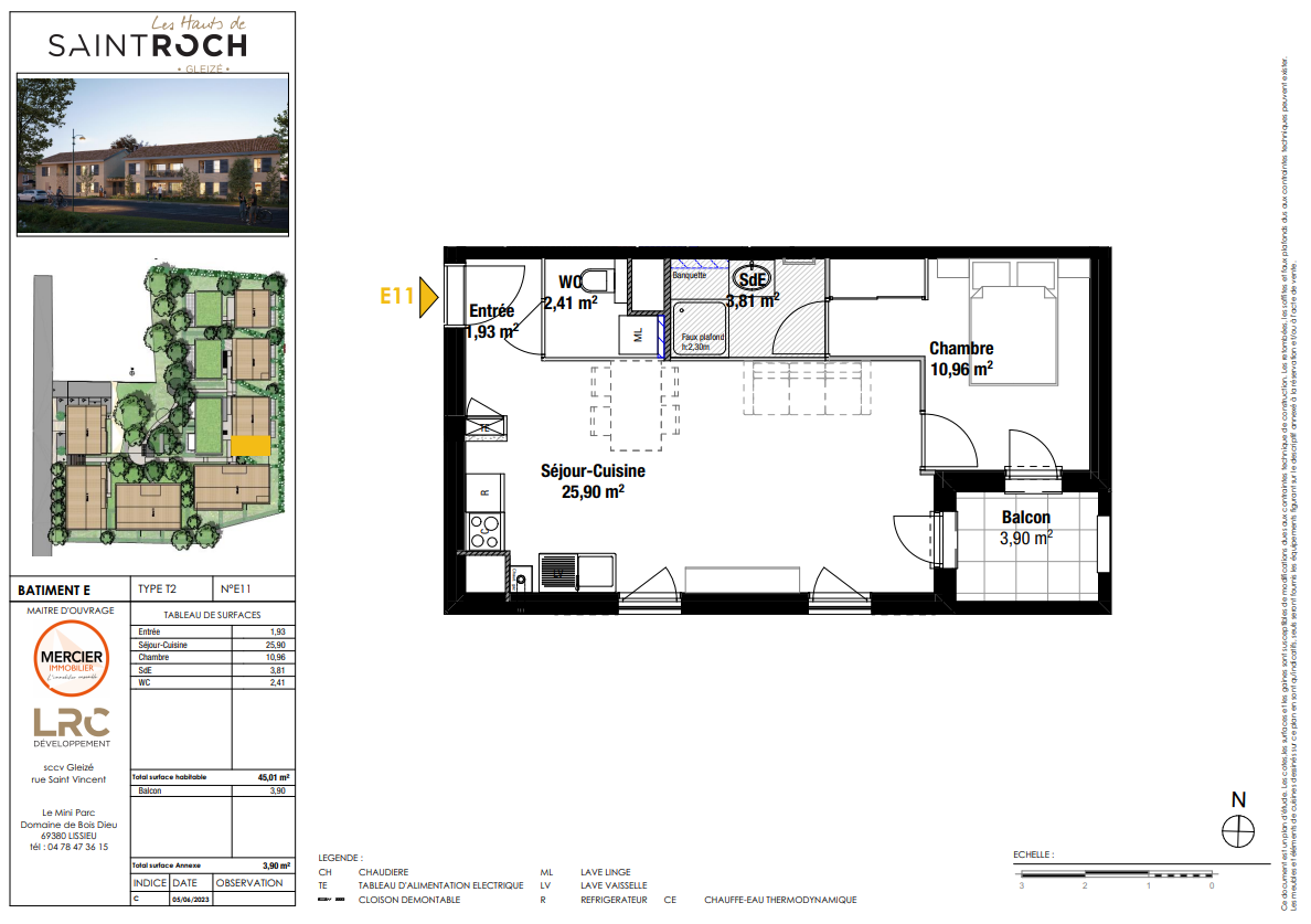 Appartement 2 pièces - 47m² - GLEIZE