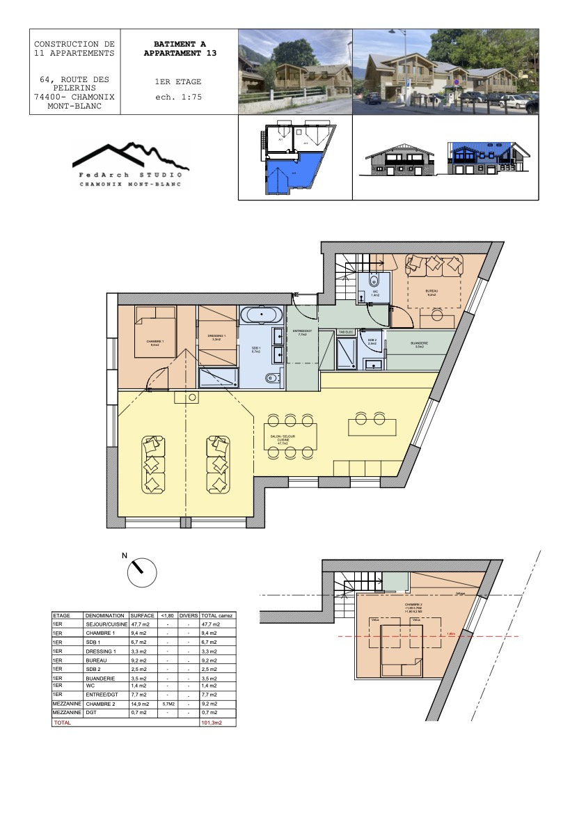 Appartement 4 pièces - 101m² - CHAMONIX MONT BLANC