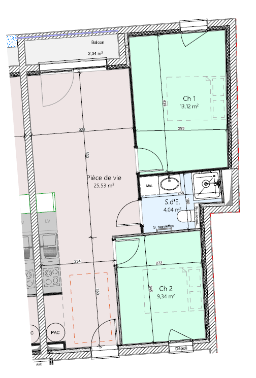 Appartement 3 pièces - 52m² - MUZILLAC