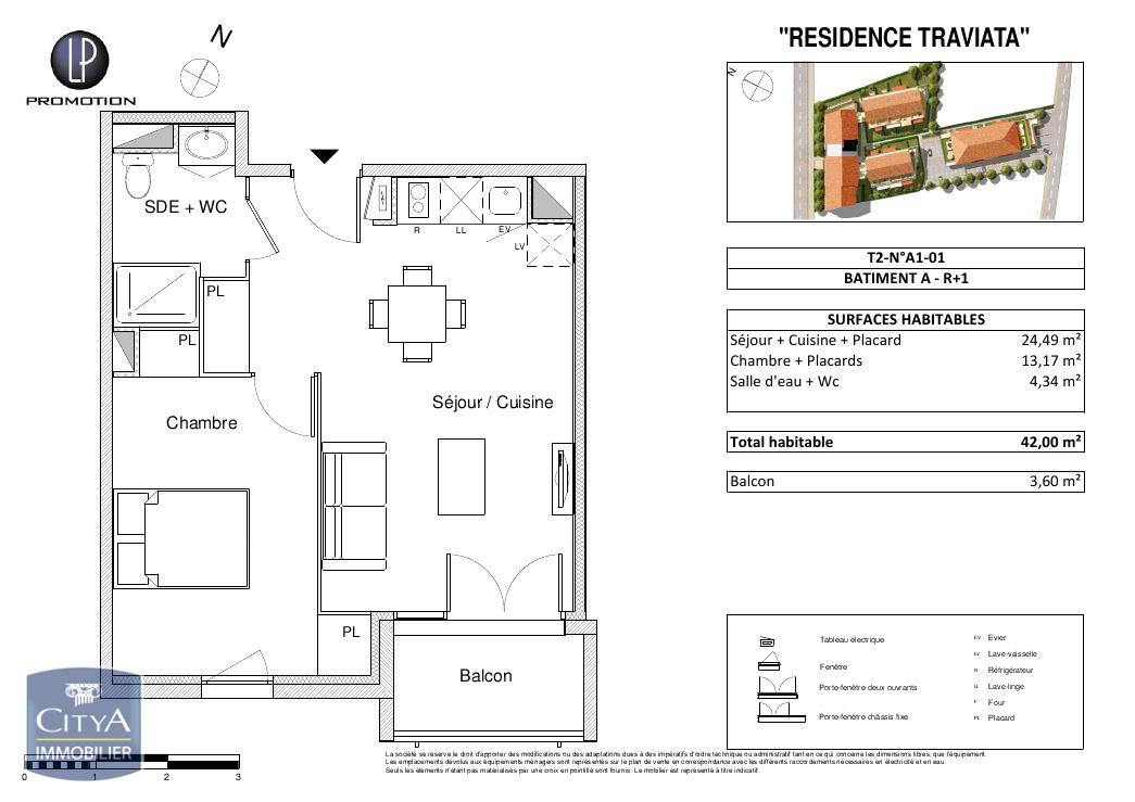 Appartement 2 pièces - 42m² - TOURNEFEUILLE