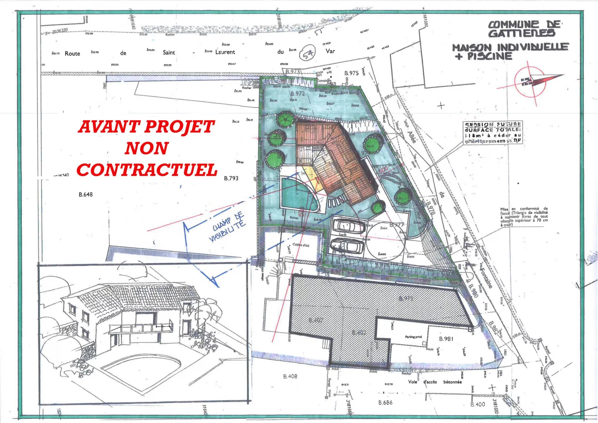 Terrain  - 504m² - GATTIERES