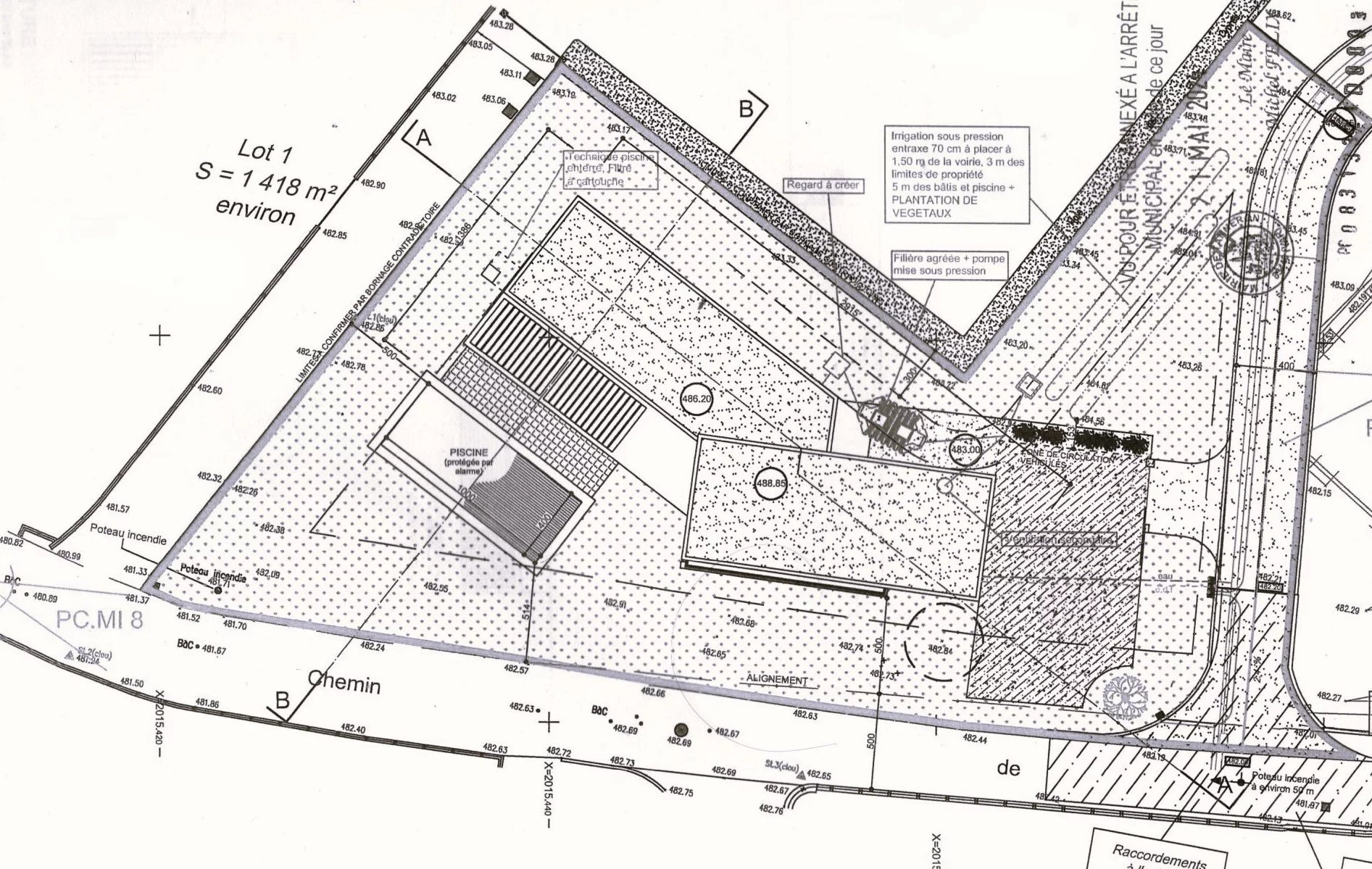 Terrain  - 1 418m² - TANNERON