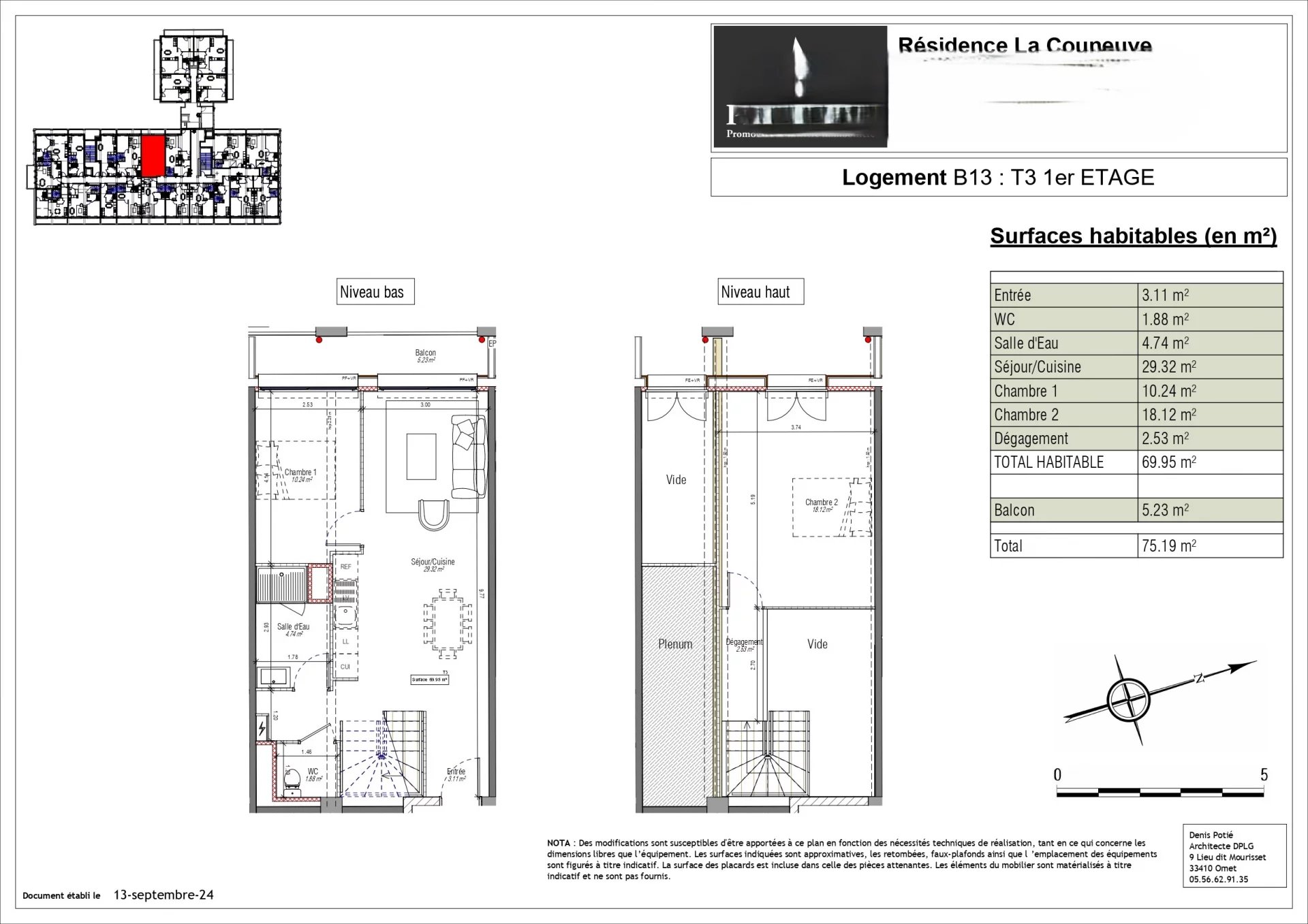 Appartement 3 pièces - 69m² - LA COURNEUVE