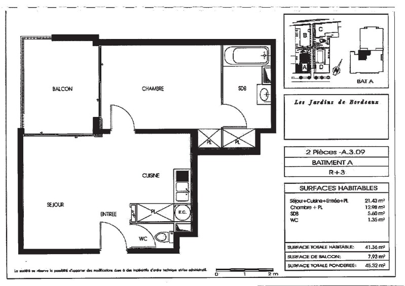 Appartement 2 pièces - 41m² - BORDEAUX