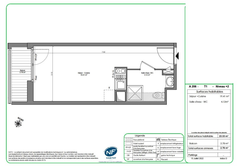 Appartement 1 pièce - 23m² - CASTANET TOLOSAN