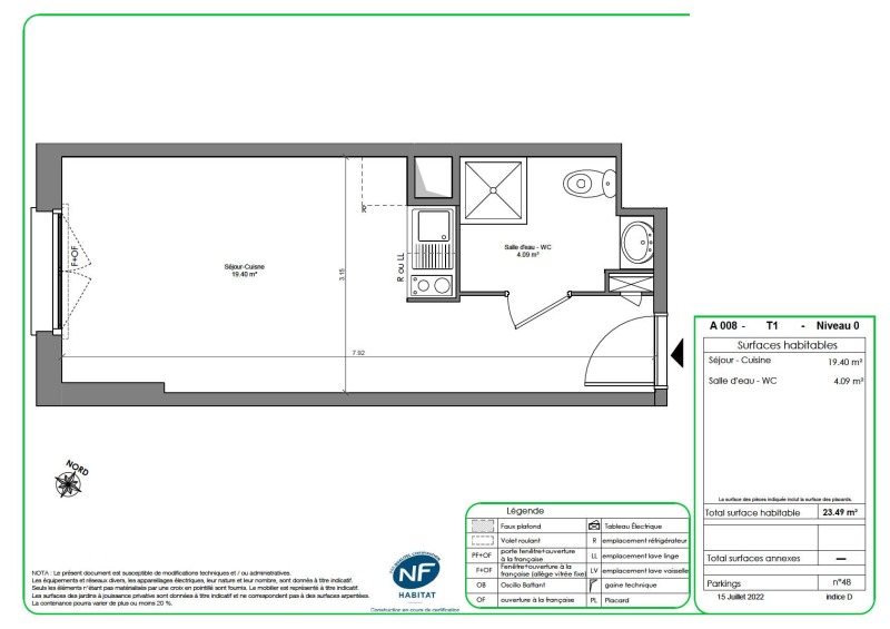 Appartement 1 pièce - 23m² - CASTANET TOLOSAN