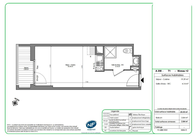 Appartement 1 pièce - 23m² - CASTANET TOLOSAN