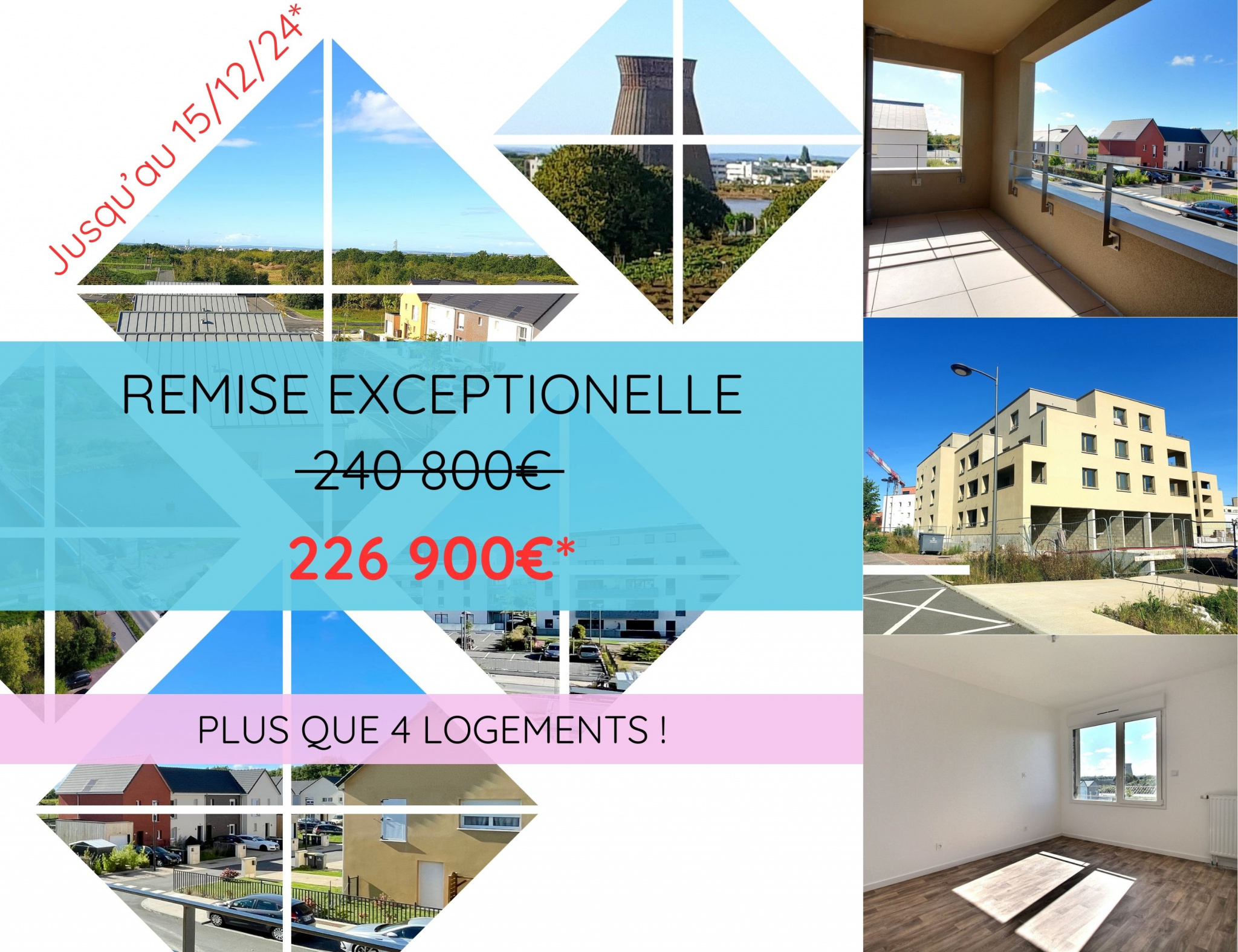 Appartement 3 pièces - 66m² - COLOMBELLES