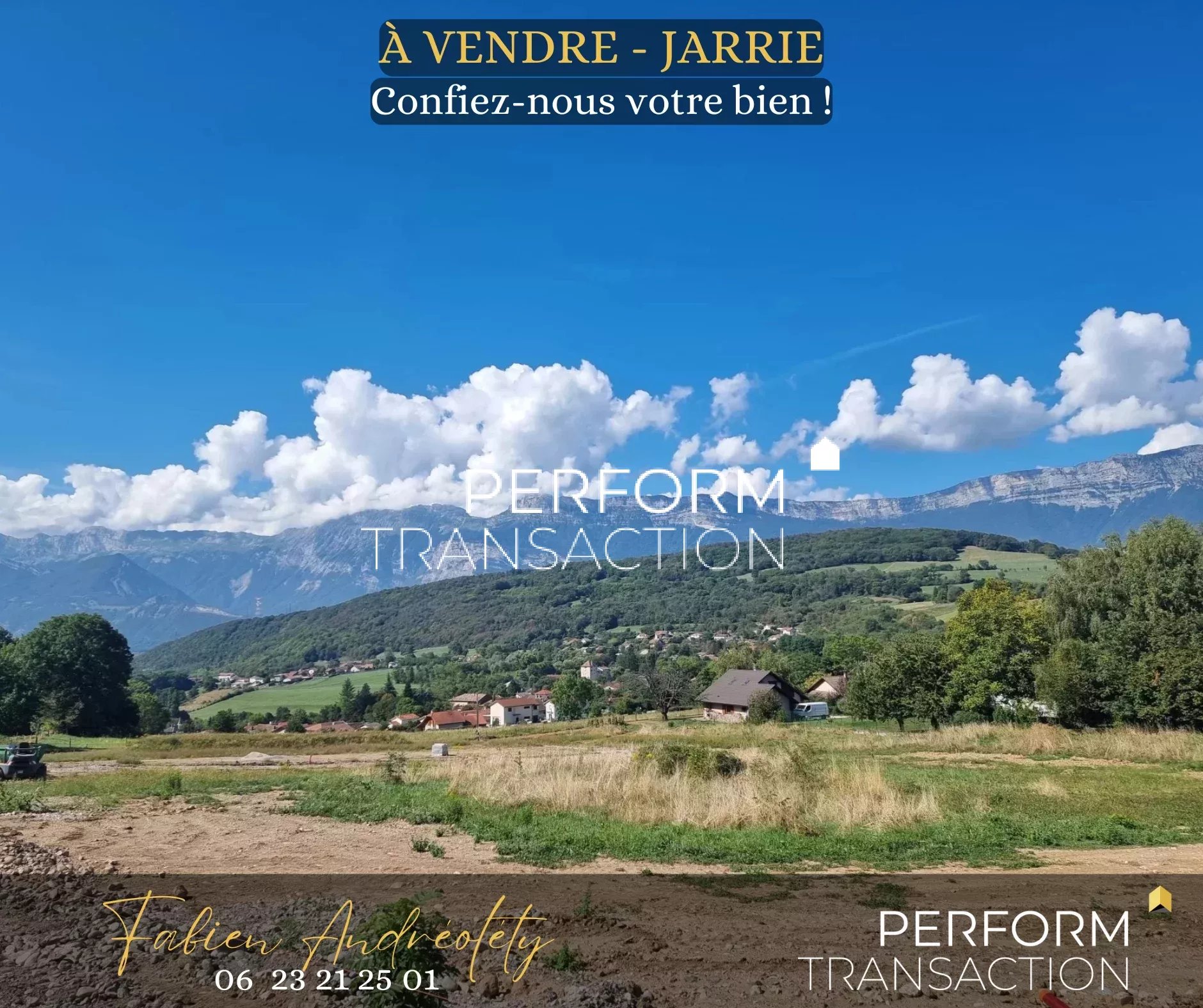 Terrain  - 746m² - JARRIE