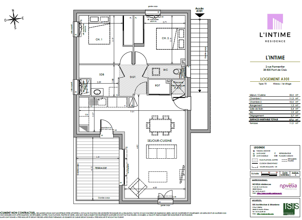 Appartement 3 pièces - 67m²