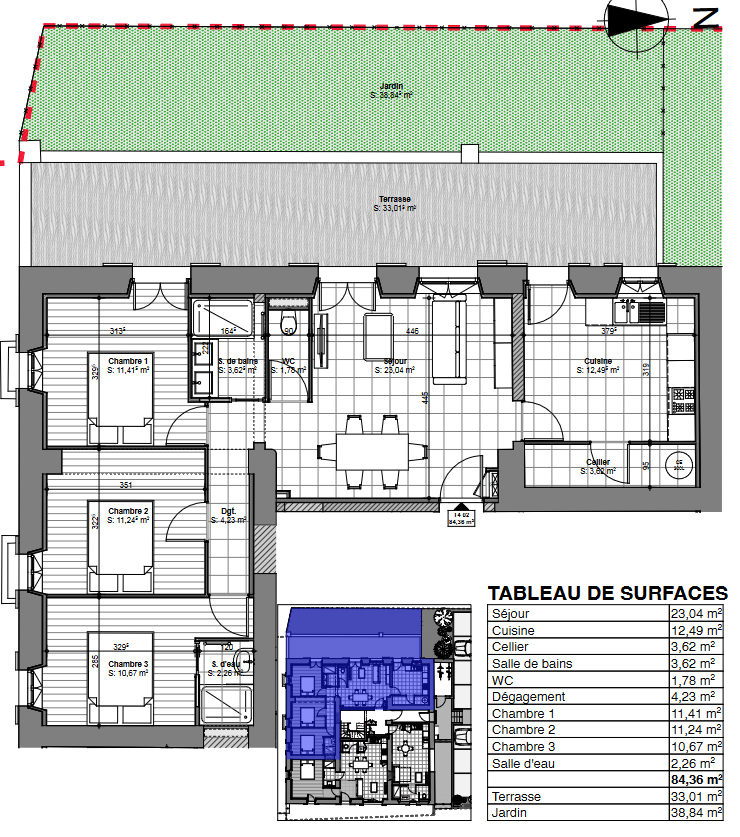 Appartement 4 pièces - 84m²