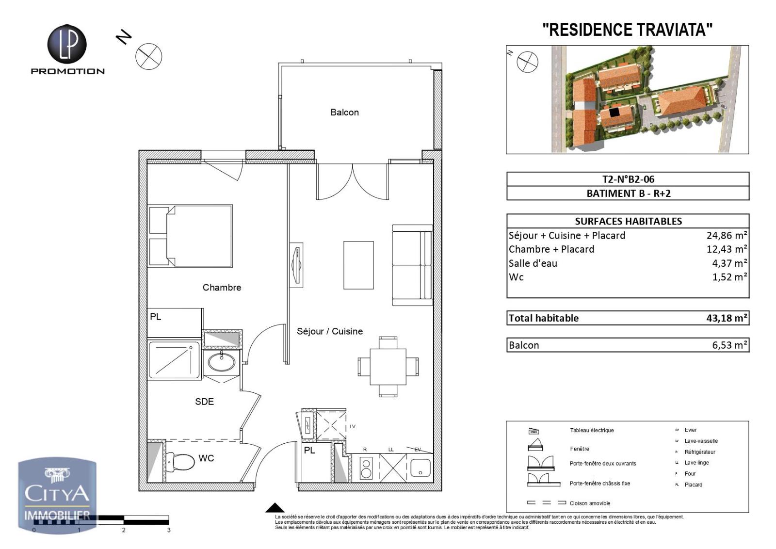 Appartement 2 pièces - 43m² - TOURNEFEUILLE