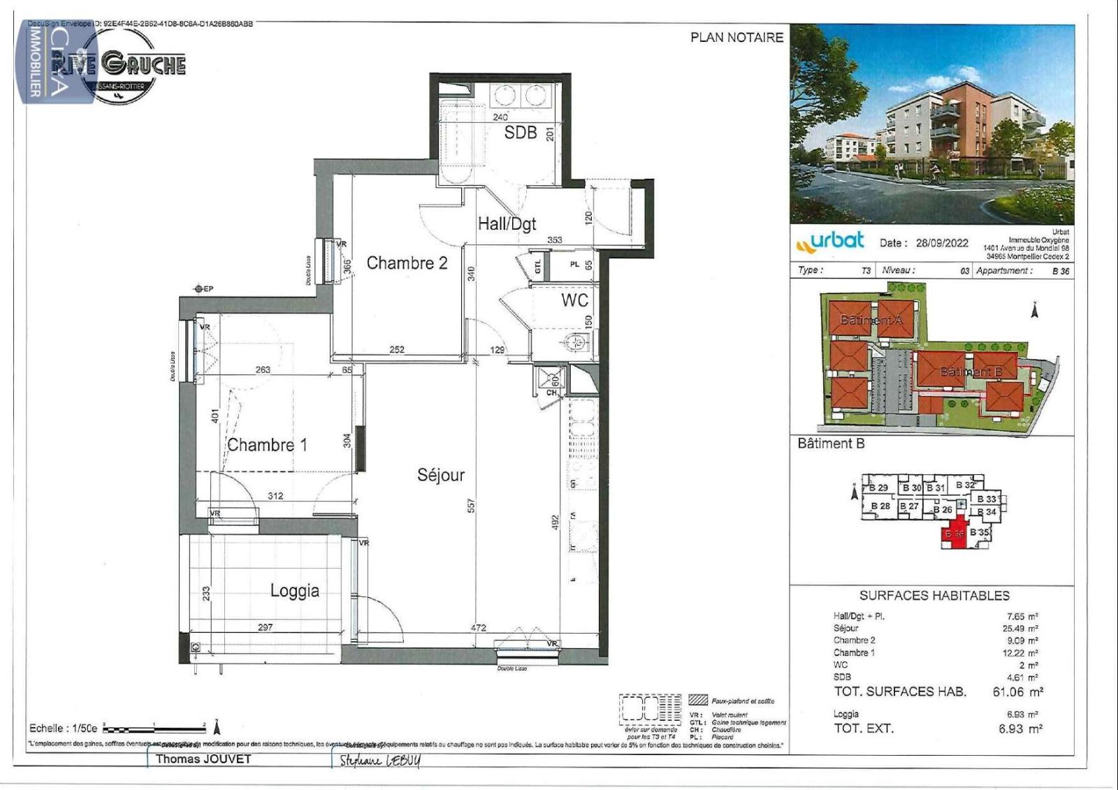 Appartement 3 pièces - 61m² - JASSANS RIOTTIER