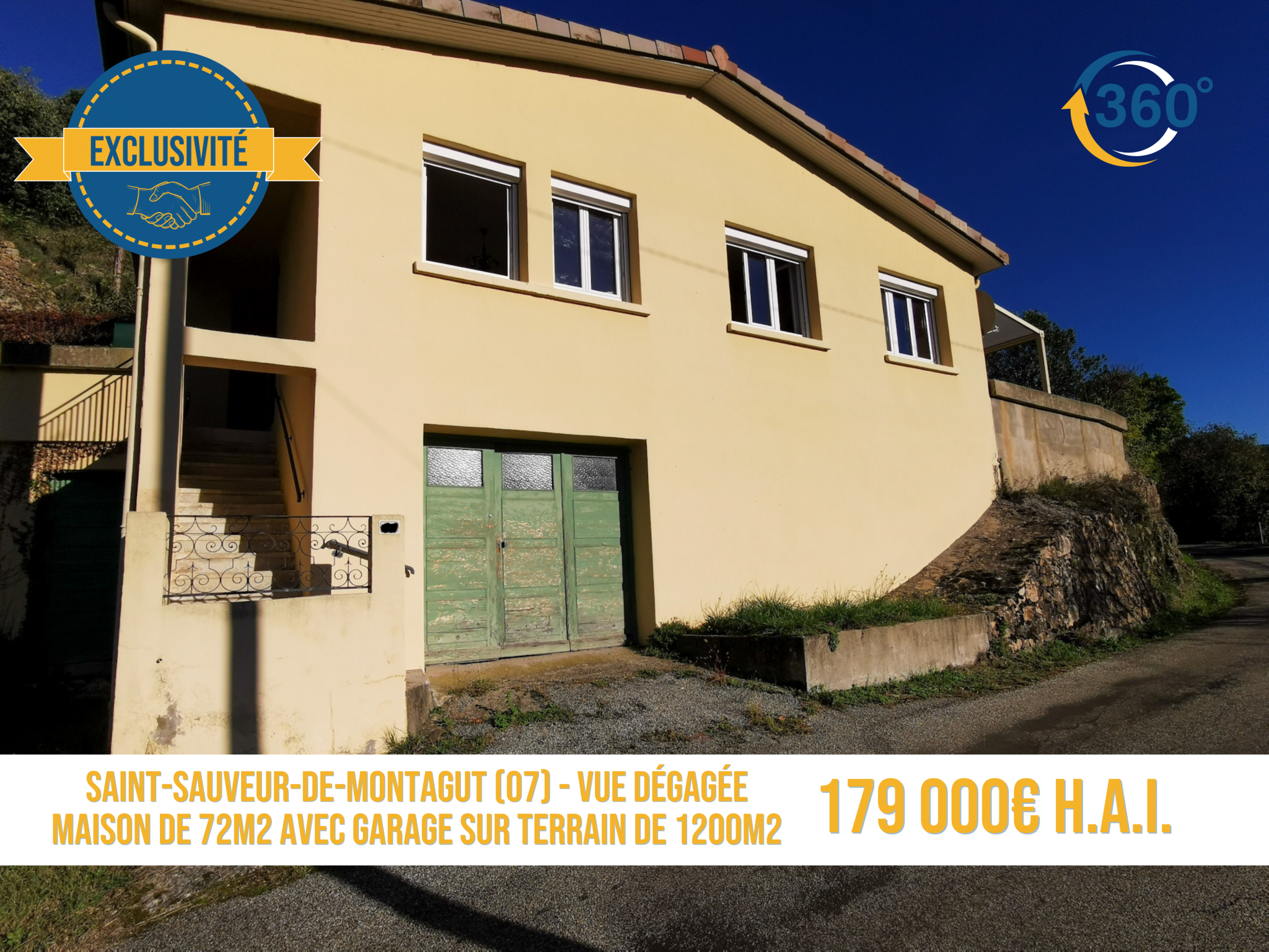 Maison 4 pièces - 72m² - ST SAUVEUR DE MONTAGUT