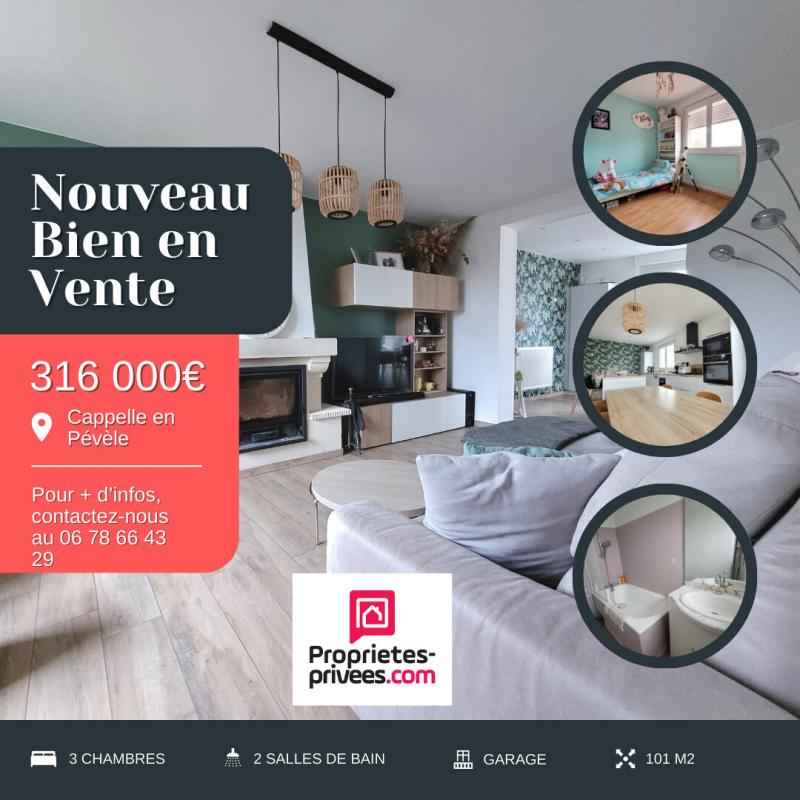 Maison 4 pièces - 106m² - CAPPELLE EN PEVELE