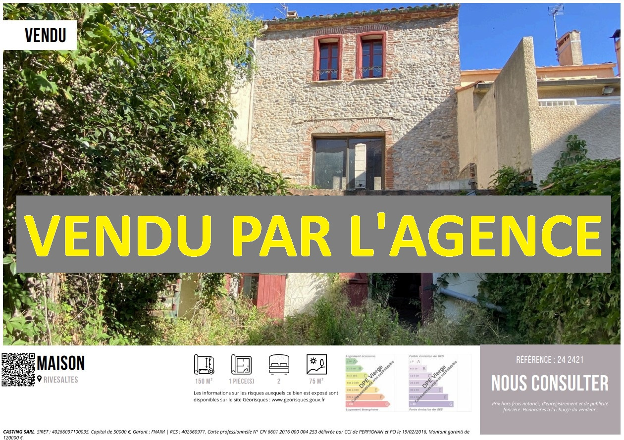 Maison 1 pièce - 150m² - RIVESALTES