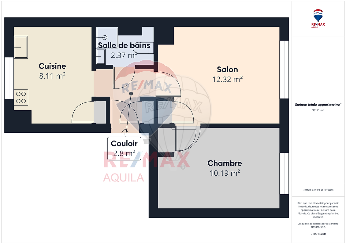 Appartement 2 pièces - 37m² - VILLEURBANNE