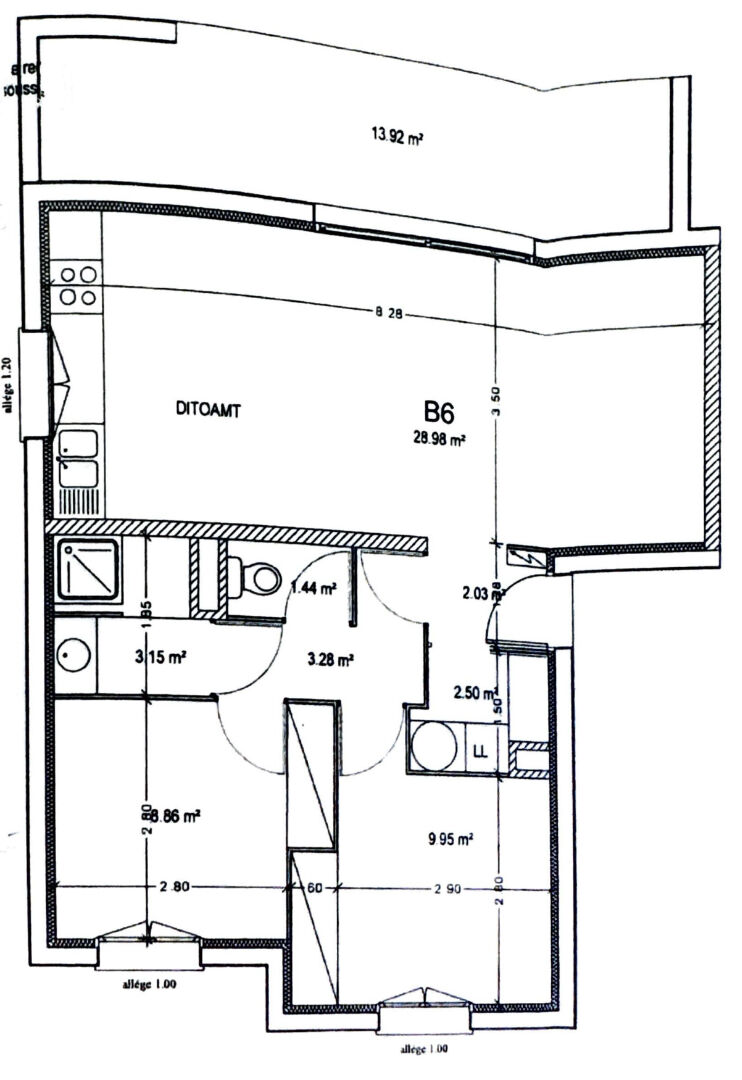 Appartement 3 pièces - 59m²