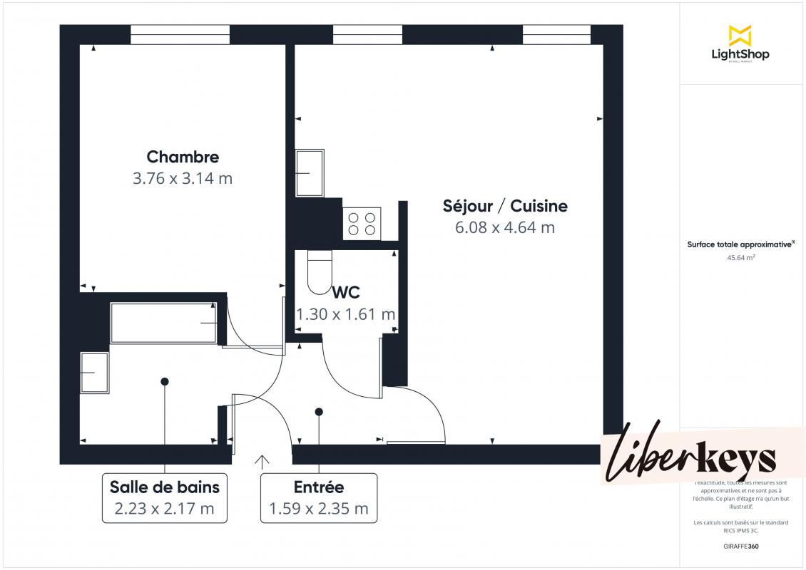 Appartement 2 pièces - 46m² - PALAISEAU