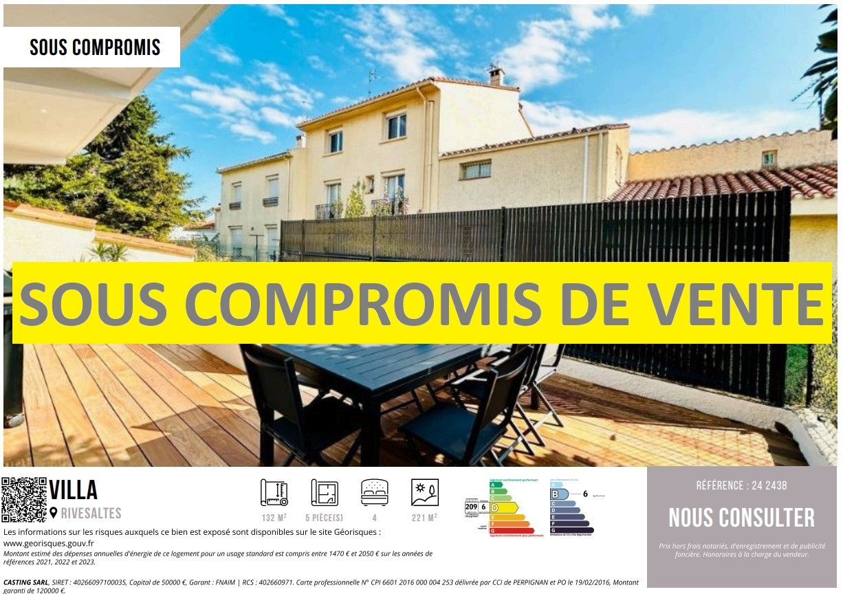 Maison 5 pièces - 132m² - RIVESALTES