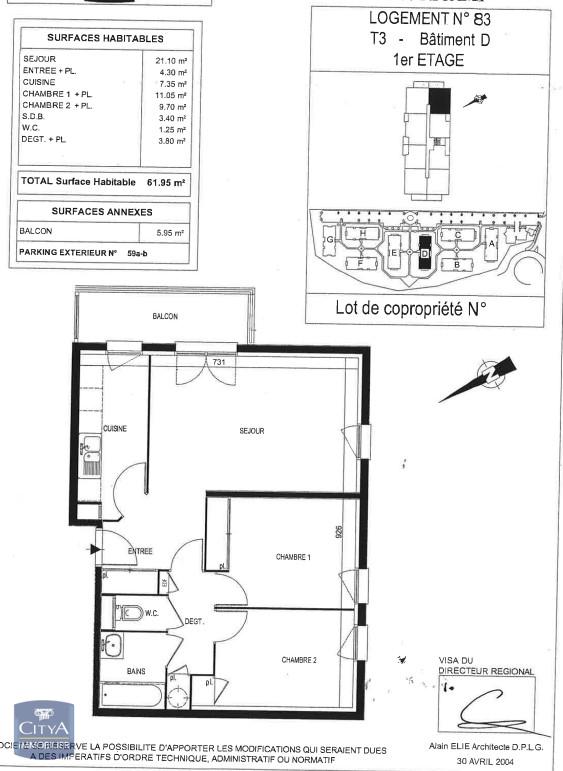 Appartement 3 pièces - 61m² - FECAMP