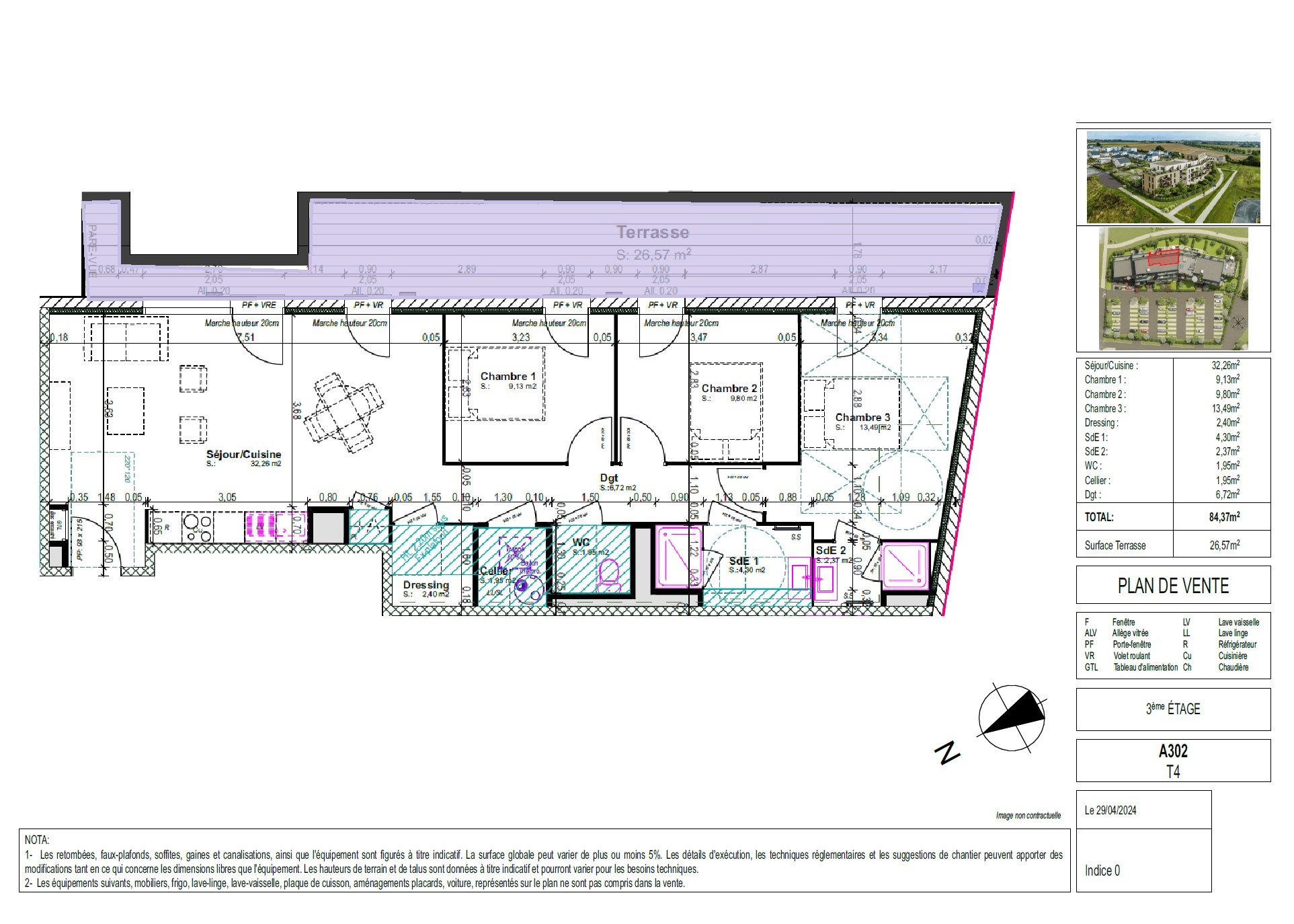 Appartement 4 pièces - 84m² - BLAINVILLE SUR ORNE