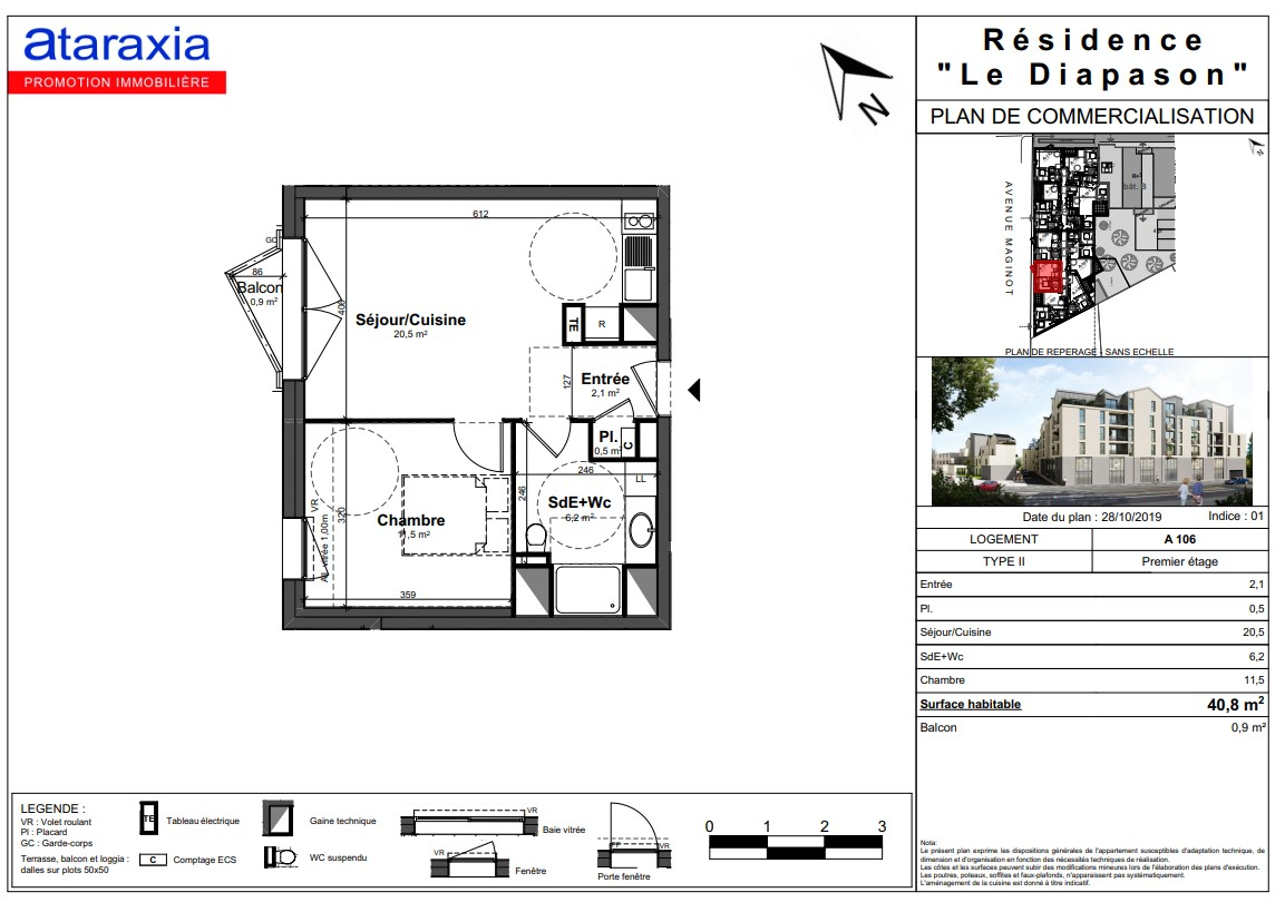 Appartement 2 pièces - 40m²