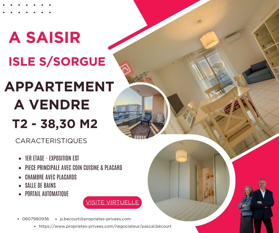 Appartement 2 pièces - 38m² - L ISLE SUR LA SORGUE