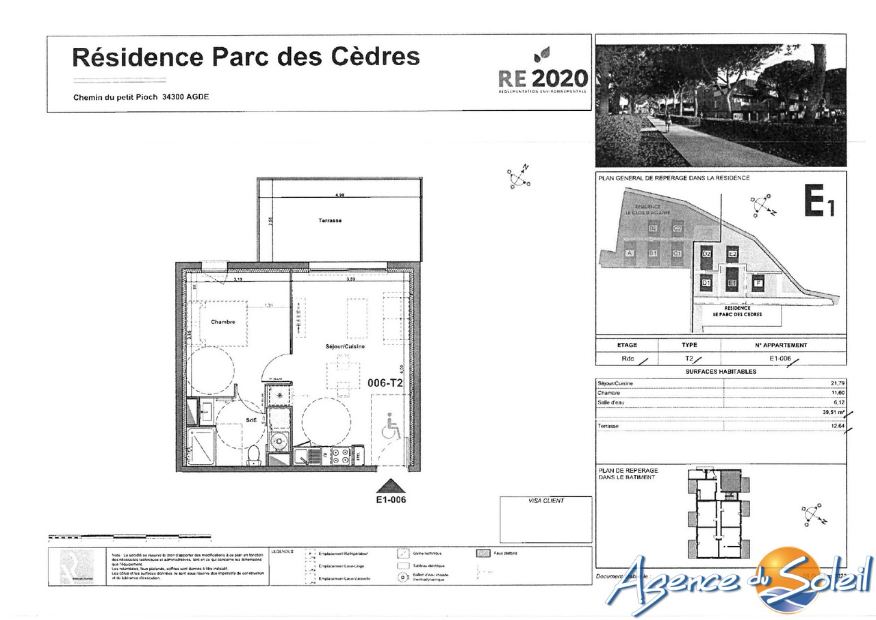 Appartement 2 pièces - 39m² - AGDE