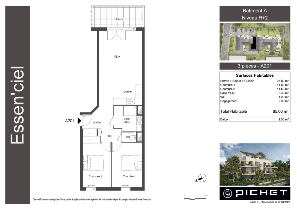 Appartement 3 pièces - 65m² - AIX LES BAINS