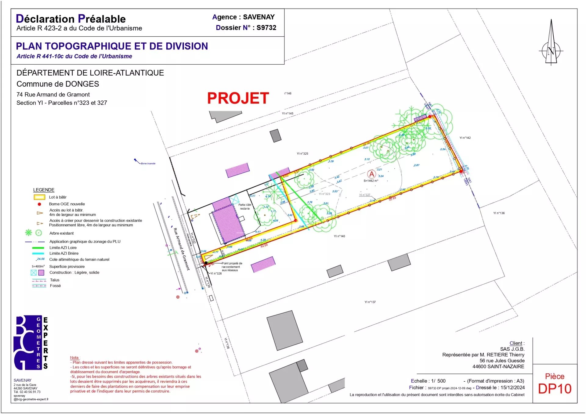 Terrain  - 1 462m² - DONGES