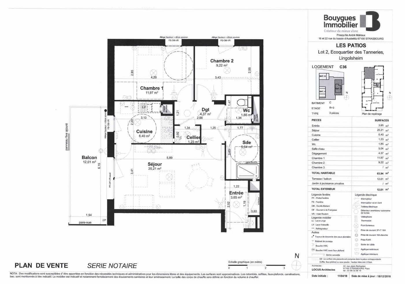 Appartement 3 pièces - 64m² - LINGOLSHEIM