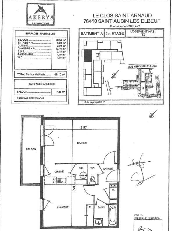 Appartement 2 pièces - 48m² - ST AUBIN LES ELBEUF