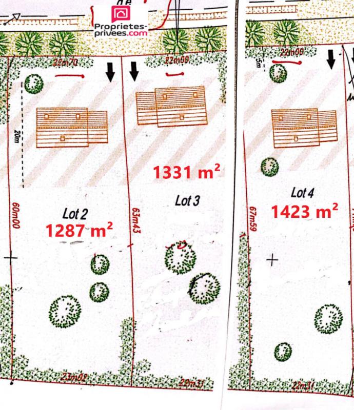 Terrain  - 1 423m² - COURDEMANCHE