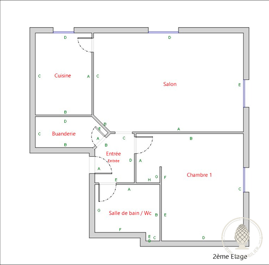 Appartement 2 pièces 32m² 