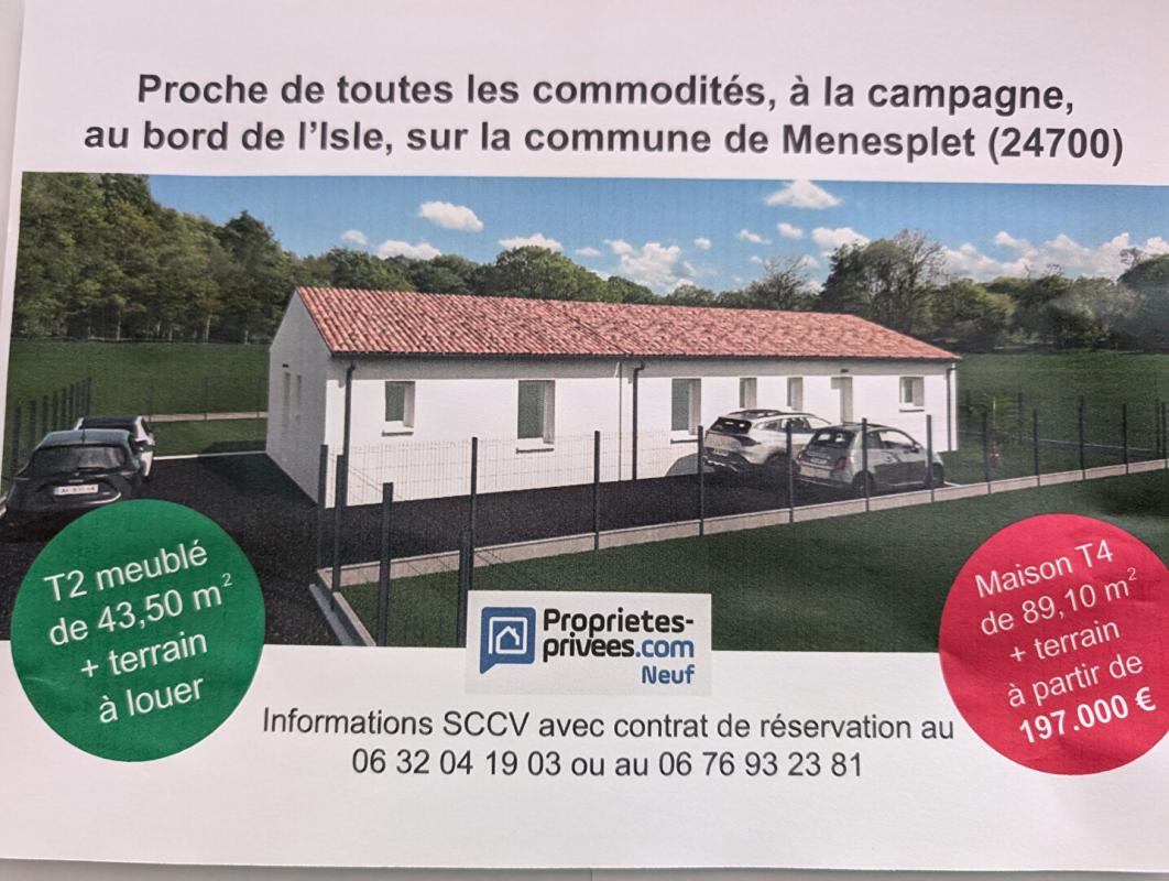 Maison 4 pièces 89m² MENESPLET 24700 MENESPLET