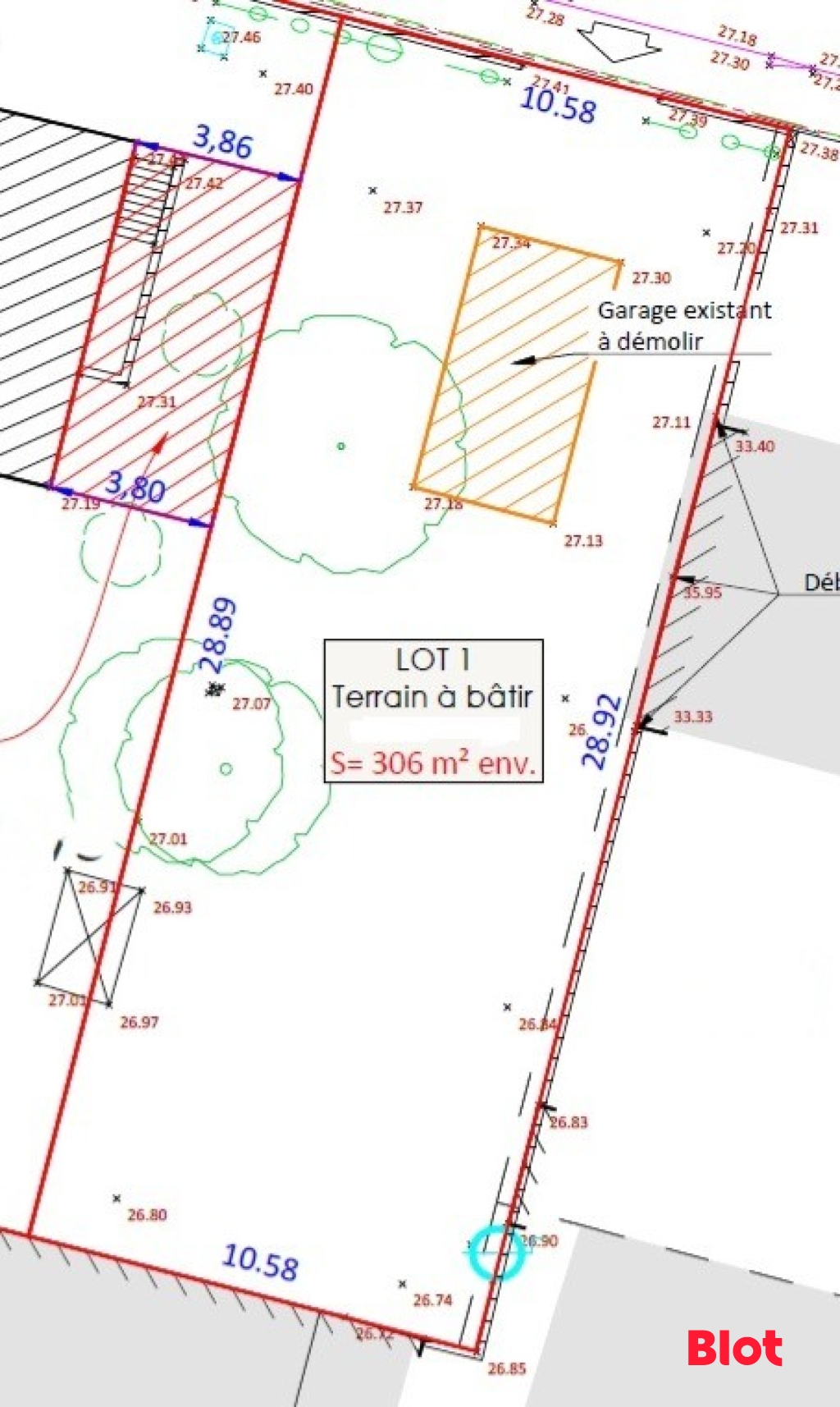 Terrain  306m² NANTES 44300 NANTES
