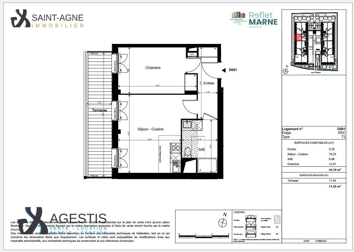 Appartement 2 pièces 43m² TORCY 77200 photo 2