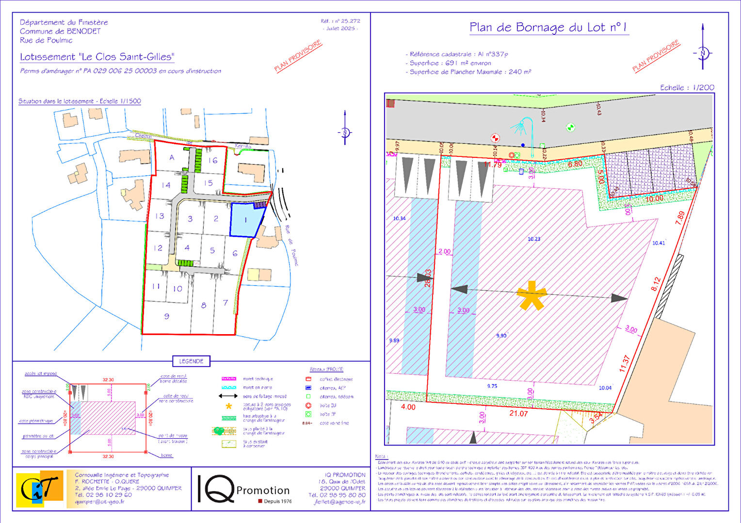 Terrain 691 m² · à Benodet · 691 m² · 275 000 €