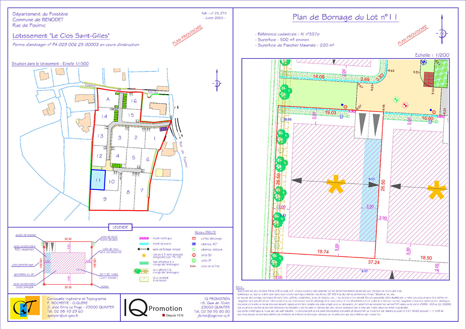 Terrain 500 m² · à Benodet · 500 m² · 205 000 €