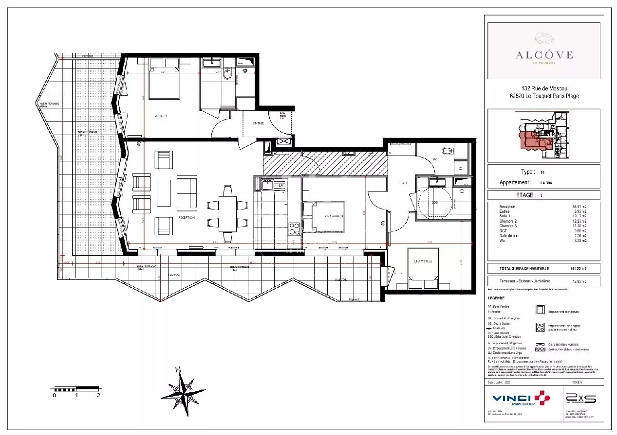 Appartement 4 pièces 101 m² · au Touquet-Paris-Plage · 101 m² · 1 320 000 €