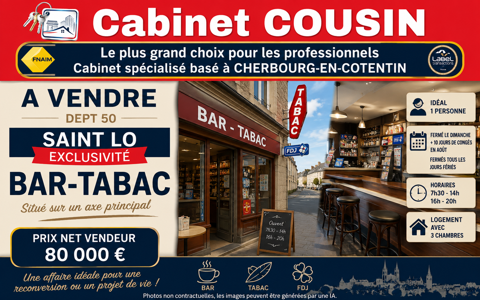 Fonds de commerce · à Saint-Georges-Montcocq · 88 430 €