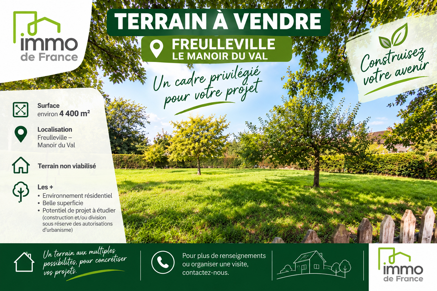 Terrain 4400 m² · à Freulleville · 4 400 m² · 144 560 €