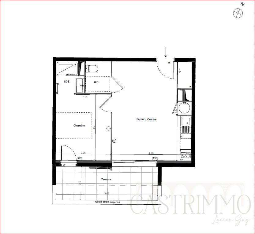 Appartement 2 pièces 37 m² · à Castries · 37 m² · 168 000 €