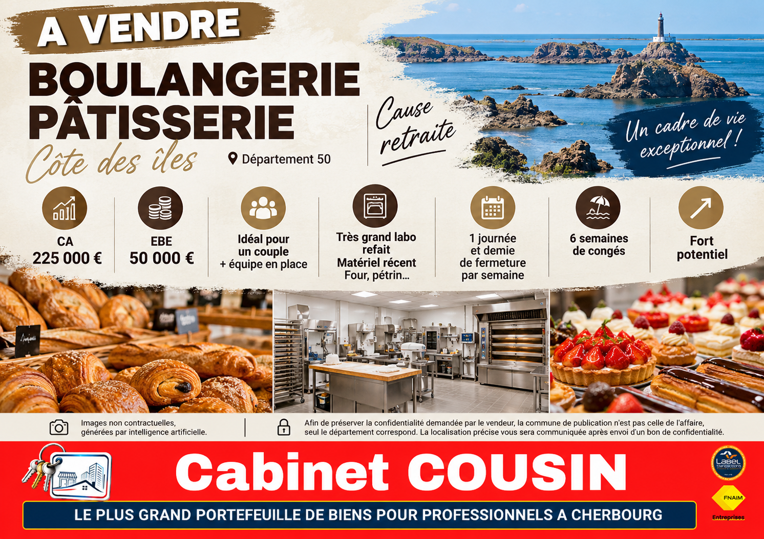 Fonds de commerce · à Barneville-Carteret · 208 930 €