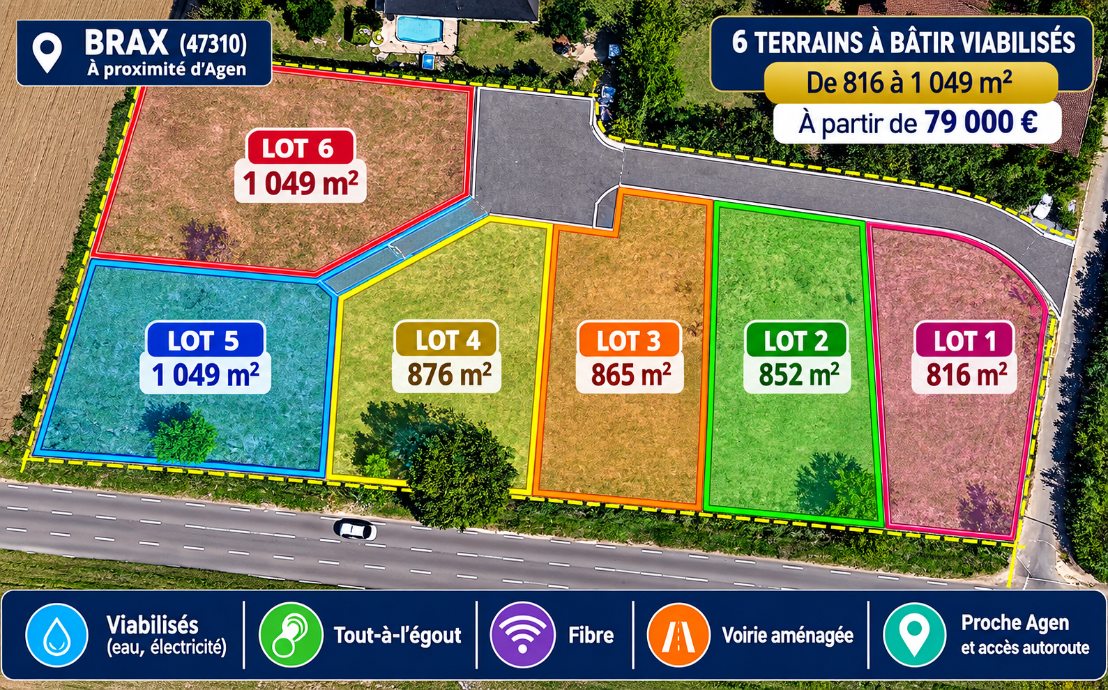Terrain 816 m² · à Agen · 816 m² · 79 000 €