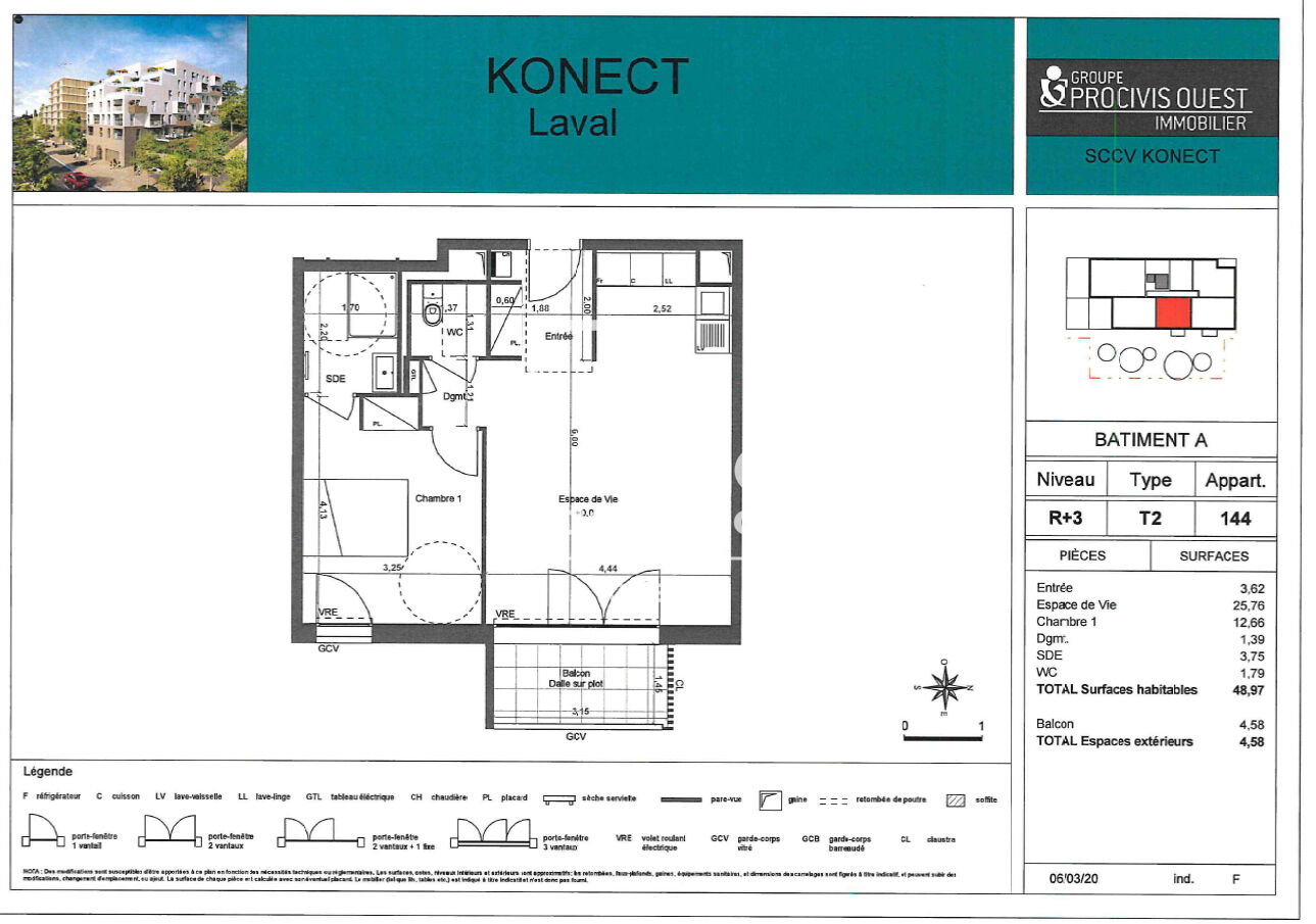 Appartement 2 pièces 48 m² · à Laval · 48 m² · 585 €/mois